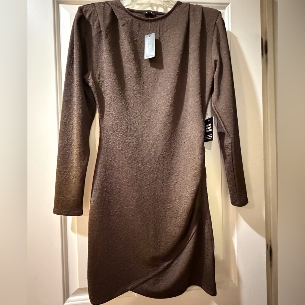 Express Chocolate Long Sleeve Dress